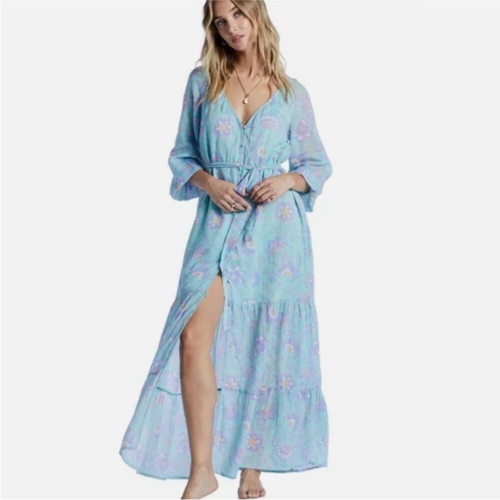 Billabong Blue Floral Maxi Dress